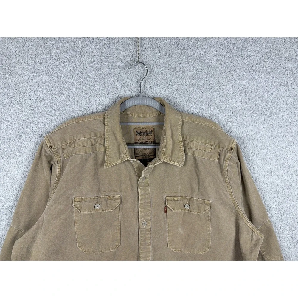 VTG LEVIS Mens XL Jacket Barn Chore Shacket Heavyweight Reinforced Elbow Shirt - Picture 3 of 8